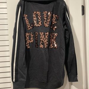 Victoria’s Secret PINK Leopard Bling Quarter Zip (matching pants for sale)